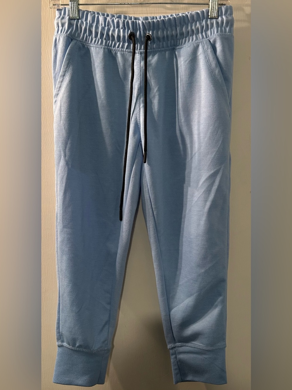 Women’s Light Blue short Jogger Pants with Drawstring Size M